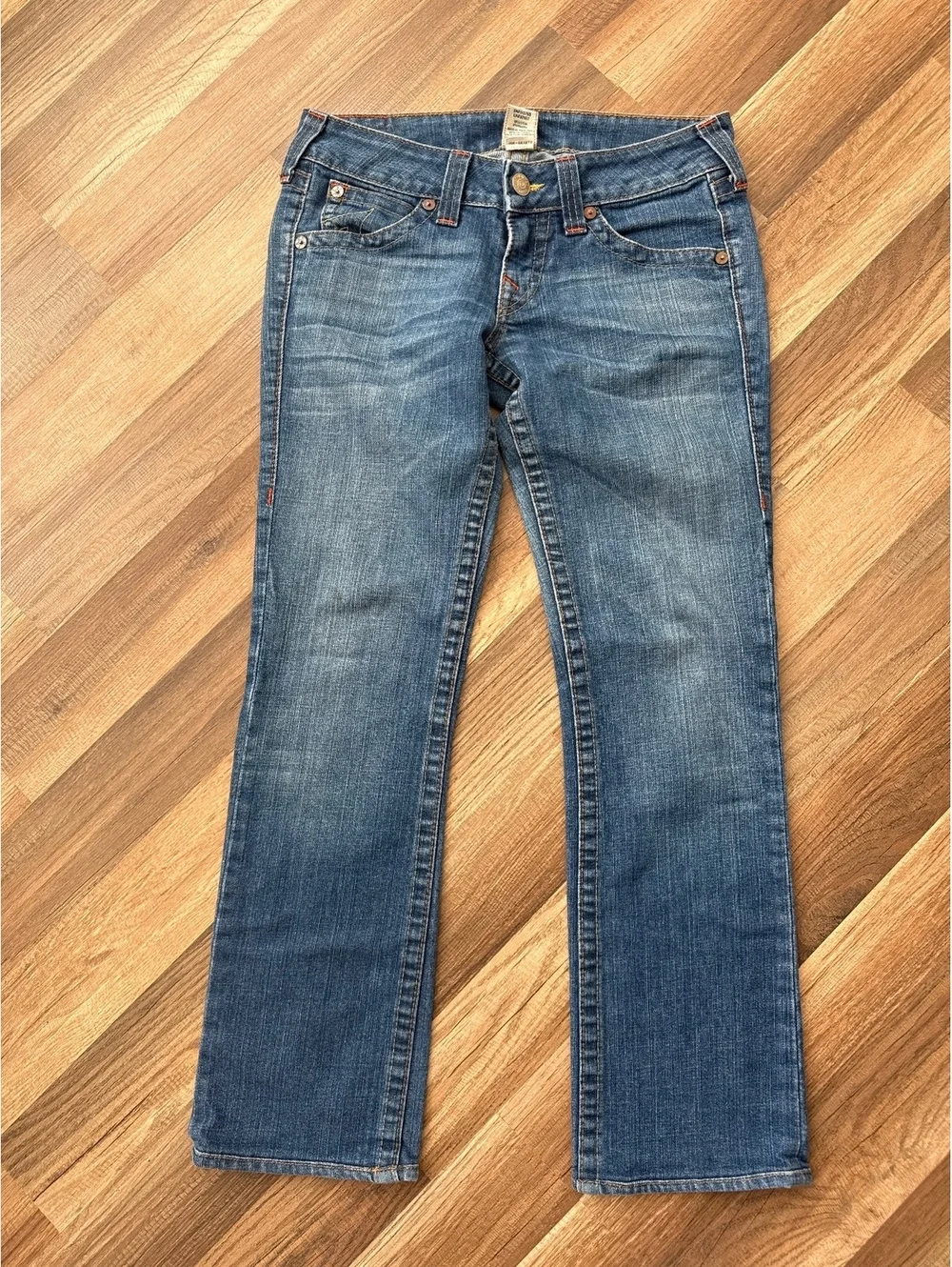 True Religion Jeans Womens 29 Made in USA Horseshoe Straight Leg Blue Denim